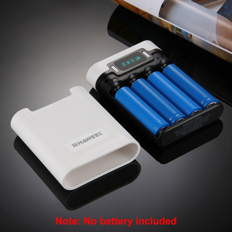 HAWEEL DIY 4 x 18650 Battery (Not Included) 10000mAh Power Bank Shell Box with 2 x USB Output & Display for iPhone, Galaxy, Sony, HTC, Google, Huawei, Xiaomi, Lenovo and other Smartphones(White) - free shipping - PMC TechLife - Order now!