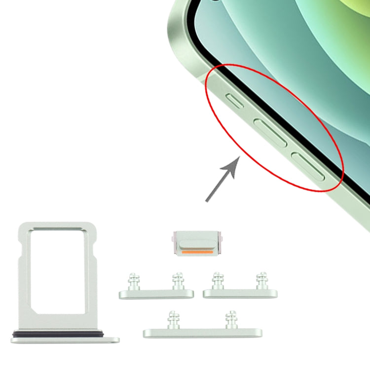 SIM Card Tray + Side Keys for iPhone 12 Mini(Green) - Metal Parts by PMc TechLife | Online Shopping South Africa | PMc TechLife | Buy Now Pay Later Mobicred