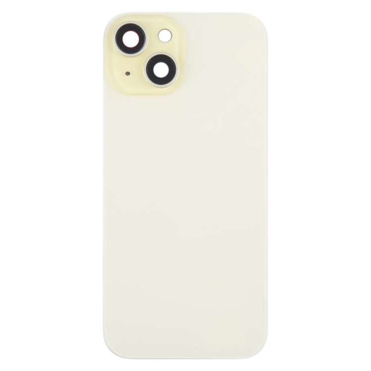 For iPhone 15 Battery Back Cover with Camera Lens Cover + MagSafe Magnet(Yellow) - Back Cover by PMC TechLife | Online Shopping South Africa | PMC TechLife | Buy Now Pay Later Mobicred