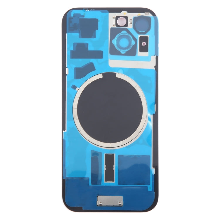 For iPhone 15 Plus Battery Back Cover with Camera Lens Cover + MagSafe Magnet(Pink) - Back Cover by PMC TechLife | Online Shopping South Africa | PMC TechLife | Buy Now Pay Later Mobicred