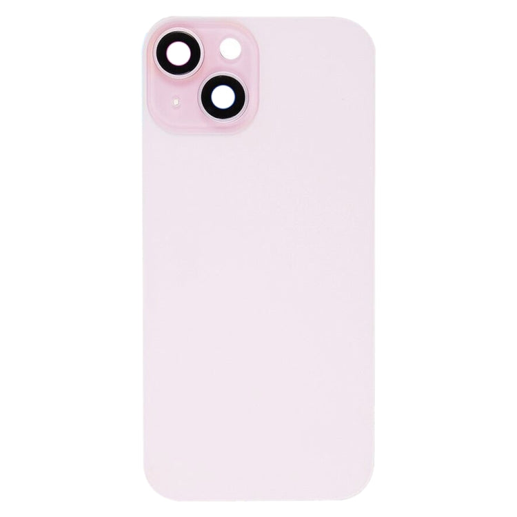For iPhone 15 Glass Battery Back Cover with Flash Bracket + Wireless Charging Module(Pink) - free shipping - PMC Jewellery - Order now!