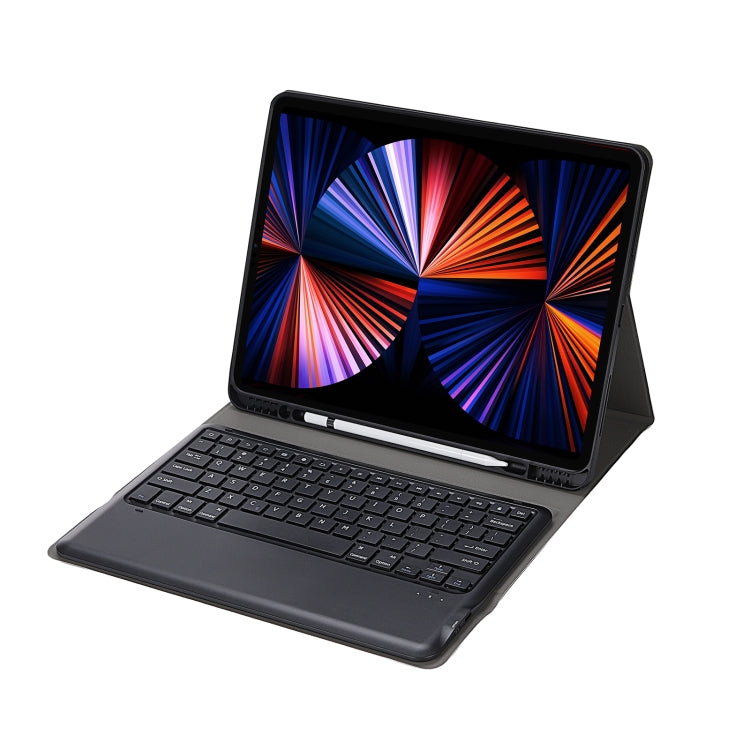 A12B Bluetooth 3.0 Ultra-thin Detachable Bluetooth Keyboard Leather Tablet Case for iPad Air 13 2024 / 2025 / Pro 12.9 inch 2022 / 2021 / 2020 / 2018, with Pen Slot & Holder(Black) - For iPad Pro by PMC Jewellery | Online Shopping South Africa | PMC Jewellery | Buy Now Pay Later Mobicred