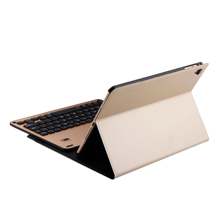 FT-1038B Detachable Bluetooth 3.0 Aluminum Alloy Keyboard + Lambskin Texture Leather Tablet Case for iPad Air / Air 2 / iPad Pro 9.7 inch, with Water Repellent / Three-gear Angle Adjustment / Magnetic / Sleep Function (Gold) - For iPad Pro by PMC TechLife | Online Shopping South Africa | PMC TechLife
