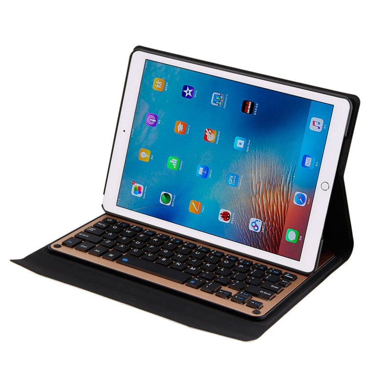 FT-1039B Detachable Bluetooth 3.0 Aluminum Alloy Keyboard + Lambskin Texture Leather Tablet Case for iPad Pro 10.5 inch / iPad Air (2019), with Water Repellent / Three-gear Angle Adjustment / Magnetic / Sleep Function (Gold) - For iPad Pro by PMC TechLife | Online Shopping South Africa | PMC TechLife