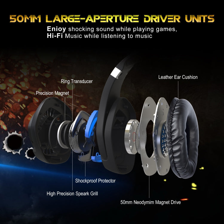 ONIKUMA K1 PRO Stereo Surround Gaming Headphone with Microphone & LED Lights(Black Blue) - Multimedia Headset by ONIKUMA | Online Shopping South Africa | PMC Jewellery | Buy Now Pay Later Mobicred