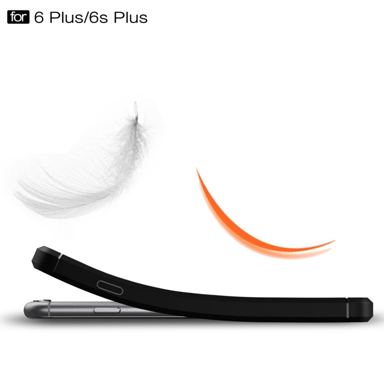 For iPhone 6 Plus & 6s Plus Brushed Texture Fiber TPU Rugged Armor Protective Case(Black) - More iPhone Cases by PMC TechLife | Online Shopping South Africa | PMC TechLife | Buy Now Pay Later Mobicred