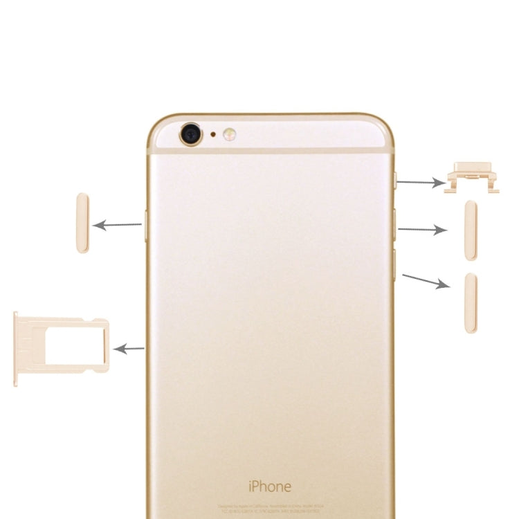 4 in 1 for iPhone 6 Plus (Card Tray + Volume Control Key + Power Button + Mute Switch Vibrator Key)(Gold) - iPhone 6/6 Plus Parts by PMc TechLife | Online Shopping South Africa | PMc TechLife | Buy Now Pay Later Mobicred