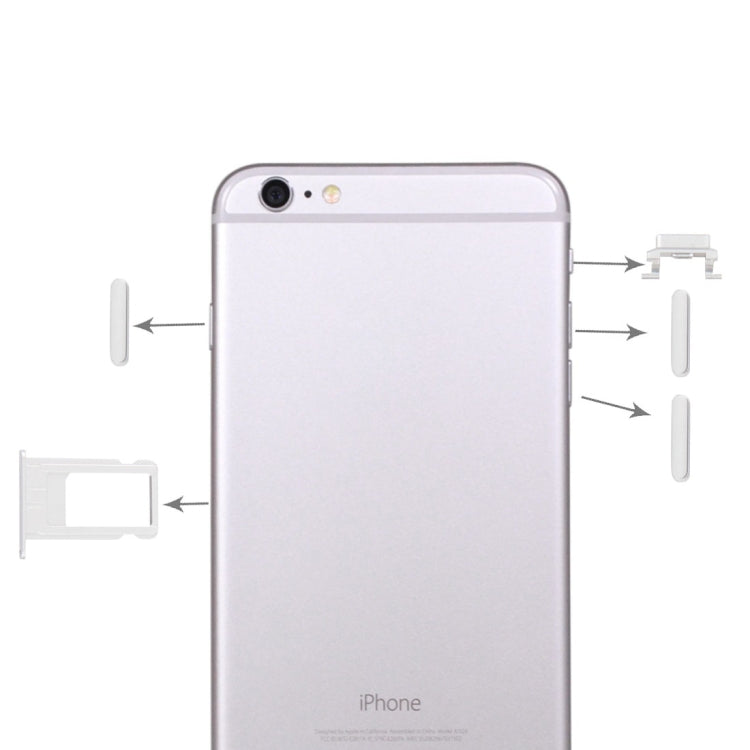 4 in 1 for iPhone 6 Plus (Card Tray + Volume Control Key + Power Button + Mute Switch Vibrator Key)(Silver) - iPhone 6/6 Plus Parts by PMc TechLife | Online Shopping South Africa | PMc TechLife | Buy Now Pay Later Mobicred