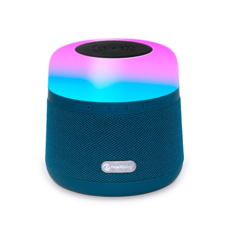 NewRixing NR-3500 Multi-function Atmosphere Light Wireless Charging Bluetooth Speaker with Hands-free Call Function, Support TF Card & USB & FM & AUX (Blue) - free shipping - PMC Jewellery - Order now!