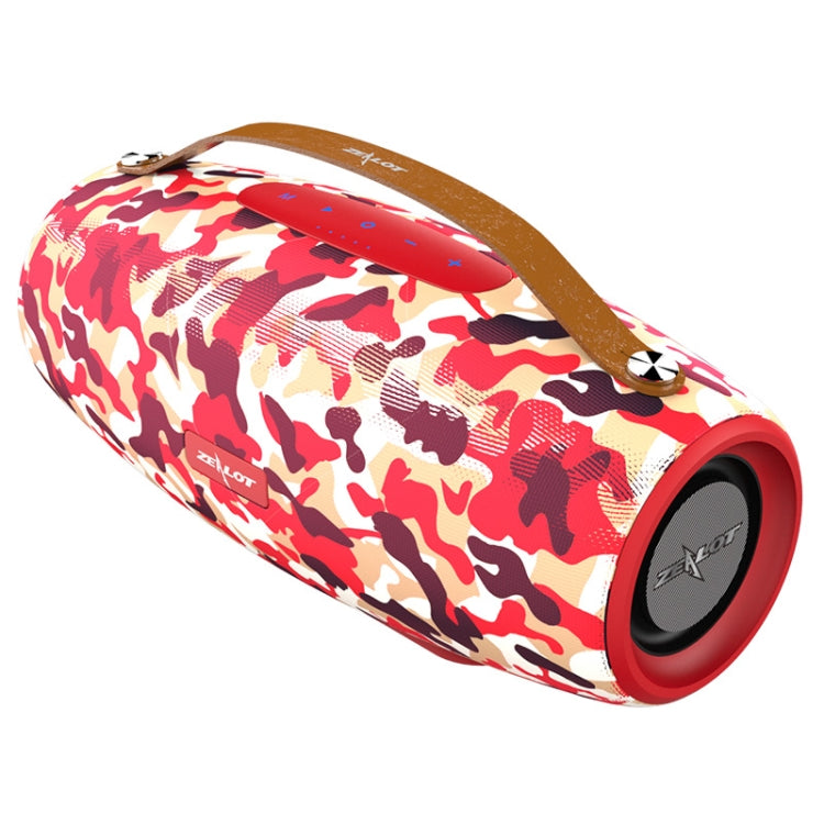 ZEALOT S27 Multifunctional Bass Wireless Bluetooth Speaker, Built-in Microphone, Support Bluetooth Call & AUX & TF Card & 1x93mm + 2x66mm Speakers(Camouflage Red) - free shipping - PMC Jewellery - Order now!