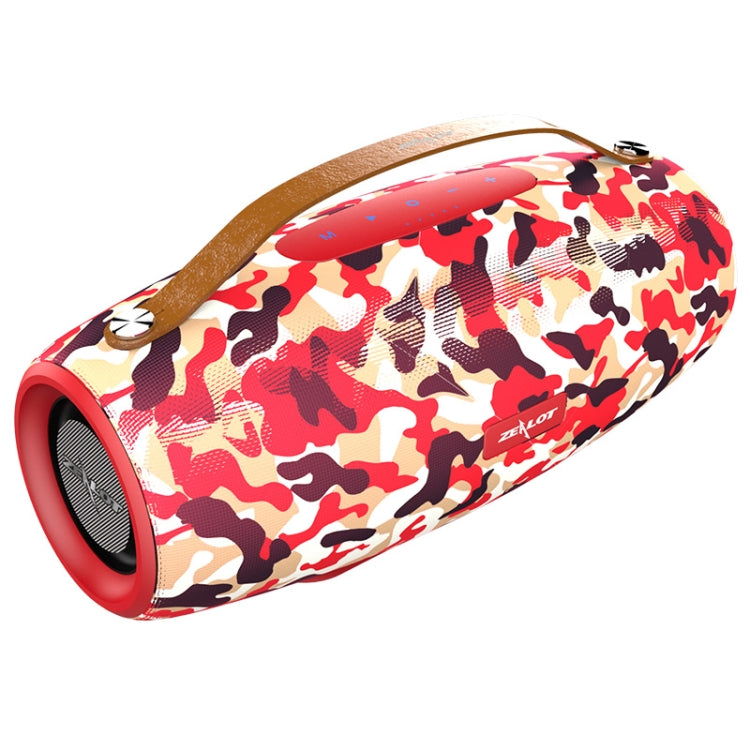 ZEALOT S27 Multifunctional Bass Wireless Bluetooth Speaker, Built-in Microphone, Support Bluetooth Call & AUX & TF Card & 1x93mm + 2x66mm Speakers(Camouflage Red) - free shipping - PMC Jewellery - Order now!