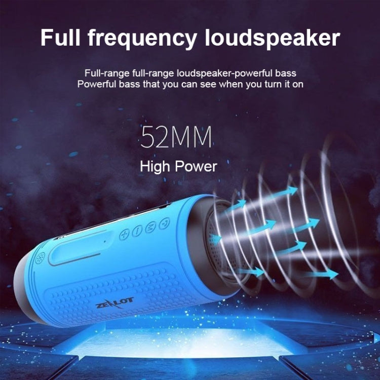 ZEALOT A1 Multifunctional Bass Wireless Bluetooth Speaker, Built-in Microphone, Support Bluetooth Call & AUX & TF Card & LED Lights (Blue) - free shipping - PMC Jewellery - Order now!