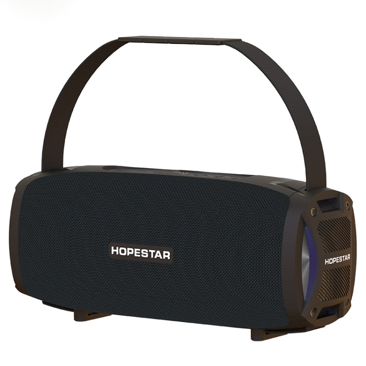 HOPESTAR H24 Pro TWS Portable Outdoor Waterproof Woven Textured Bluetooth Speaker with Rhythm Light, Support Hands-free Call & U Disk & TF Card & 3.5mm AUX & FM (Black) - free shipping - PMC Jewellery - Order now!