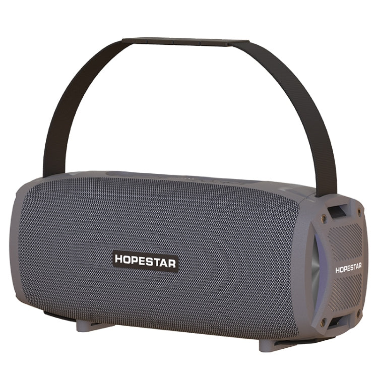 HOPESTAR H24 Pro TWS Portable Outdoor Waterproof Woven Textured Bluetooth Speaker with Rhythm Light, Support Hands-free Call & U Disk & TF Card & 3.5mm AUX & FM (Grey) - free shipping - PMC Jewellery - Order now!