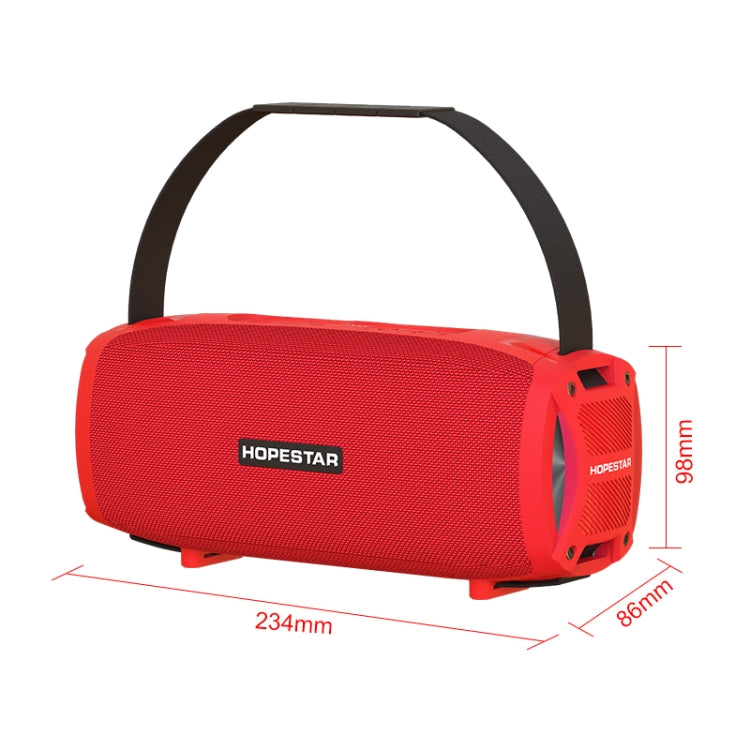 HOPESTAR H24 Pro TWS Portable Outdoor Waterproof Woven Textured Bluetooth Speaker with Rhythm Light, Support Hands-free Call & U Disk & TF Card & 3.5mm AUX & FM (Red) - free shipping - PMC Jewellery - Order now!