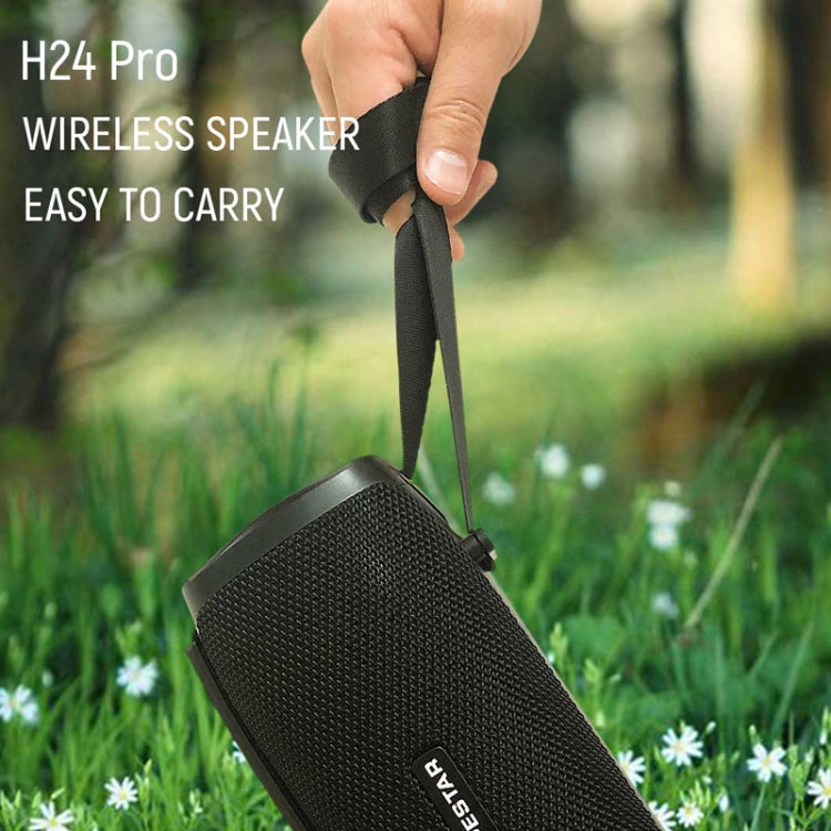 HOPESTAR H24 Pro TWS Portable Outdoor Waterproof Woven Textured Bluetooth Speaker with Rhythm Light, Support Hands-free Call & U Disk & TF Card & 3.5mm AUX & FM (Grey) - free shipping - PMC Jewellery - Order now!