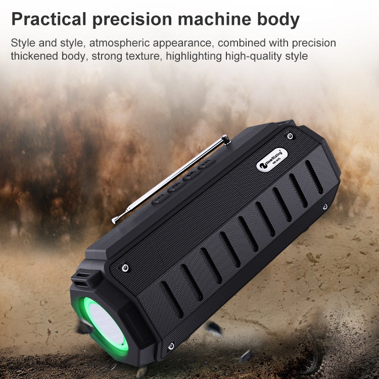 New Rixing NR-905FM TWS Bluetooth Speaker Support Hands-free Call / FM with Shoulder Strap & Antenna (Black) - free shipping - PMC Jewellery - Order now!