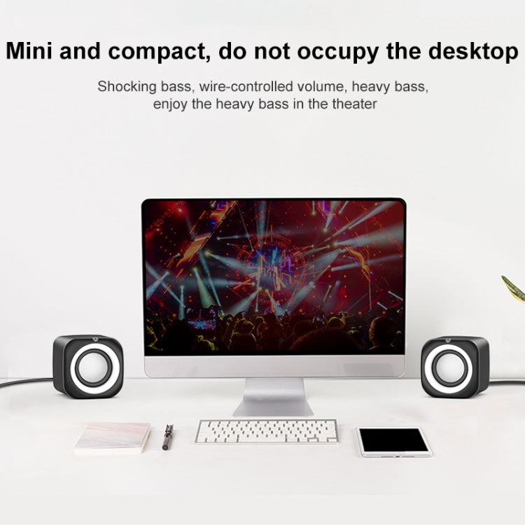 A1 Upgraded Version USB Wire-controlled 4D Stereo Sound Mini Wired Speaker, Cable Length: 1.3m(White) -  by PMC TechLife | Online Shopping South Africa | PMC TechLife | Buy Now Pay Later Mobicred