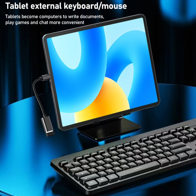 8.3cm USB Female to Type-C Male Metal Wire OTG Cable Charging Data Cable(Silver) - OTG Adapter by PMC TechLife | Online Shopping South Africa | PMC TechLife | Buy Now Pay Later Mobicred