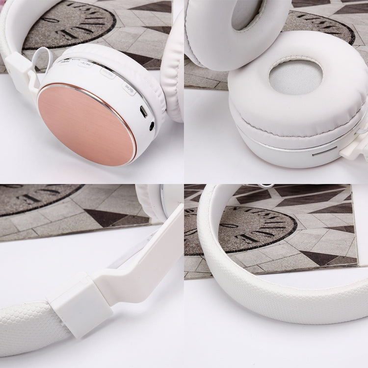 SH-16 Headband Folding Stereo Wireless Bluetooth Headphone Headset, Support 3.5mm Audio & Hands-free Call & TF Card &FM, for iPhone, iPad, iPod, Samsung, HTC, Sony, Huawei, Xiaomi and other Audio Devices(Silver) - Headset & Headphone by PMC TechLife | Online Shopping South Africa | PMC TechLife | Buy Now Pay Later Mobicred
