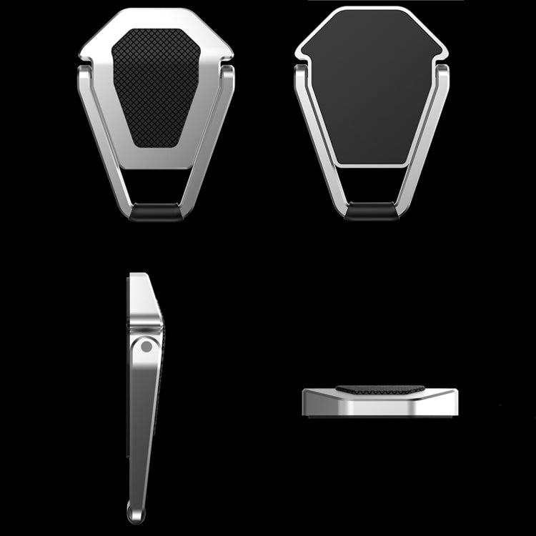 2 PCS R-JUST BJ01 Universal Stickable Shield Shape Laptop Foldable Stand(Silver) - free shipping - PMC TechLife - Order now!