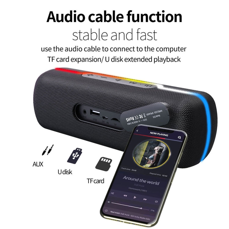 ZEALOT S55 Portable Stereo Bluetooth Speaker with Built-in Mic, Support Hands-Free Call & TF Card & AUX (Black) - free shipping - PMC Jewellery - Order now!