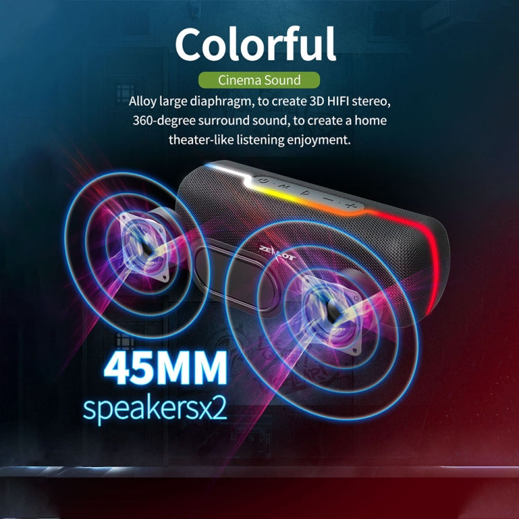 ZEALOT S55 Portable Stereo Bluetooth Speaker with Built-in Mic, Support Hands-Free Call & TF Card & AUX (Lake Blue) - free shipping - PMC Jewellery - Order now!