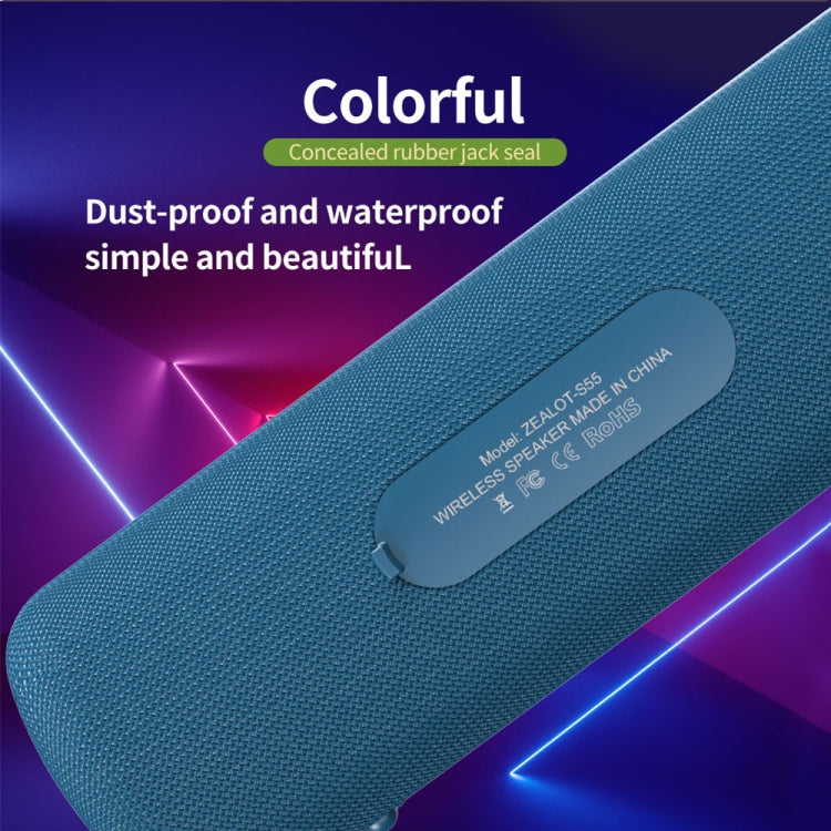ZEALOT S55 Portable Stereo Bluetooth Speaker with Built-in Mic, Support Hands-Free Call & TF Card & AUX (Lake Blue) - free shipping - PMC Jewellery - Order now!
