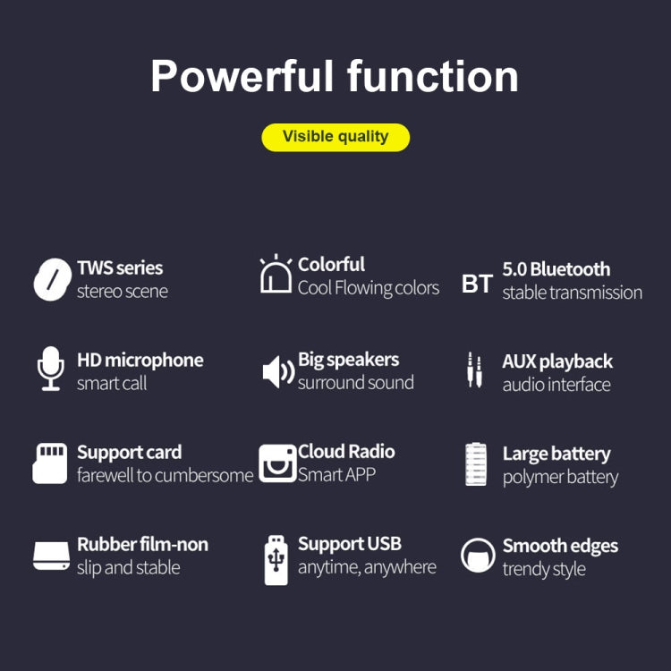 ZEALOT S55 Portable Stereo Bluetooth Speaker with Built-in Mic, Support Hands-Free Call & TF Card & AUX (Black) - free shipping - PMC Jewellery - Order now!