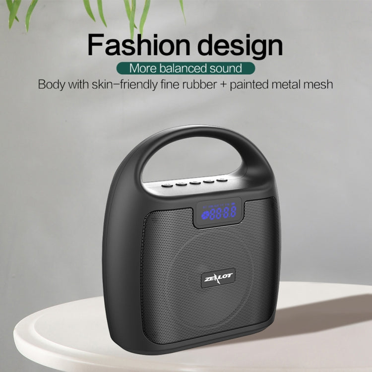 ZEALOT S42 Portable FM Radio Wireless Bluetooth Speaker with Built-in Mic, Support Hands-Free Call & TF Card & AUX (Black) - free shipping - PMC Jewellery - Order now!