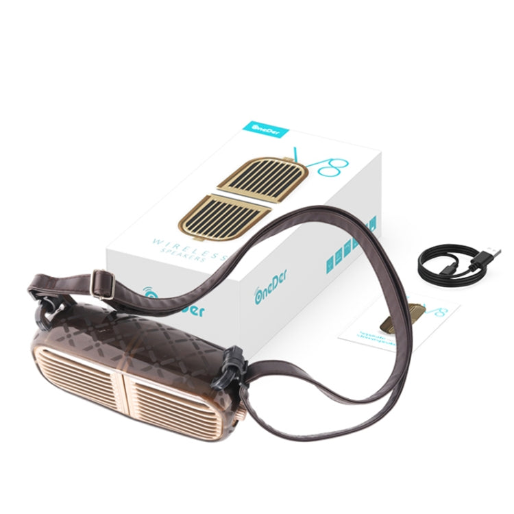 Oneder V8 Magnetic Suction Pair Stereo Sound Box Wireless Bluetooth Speaker with Strap, Support Hands-free & TF Card & AUX & USB Drive(Champagne Gold) - free shipping - PMC Jewellery - Order now!