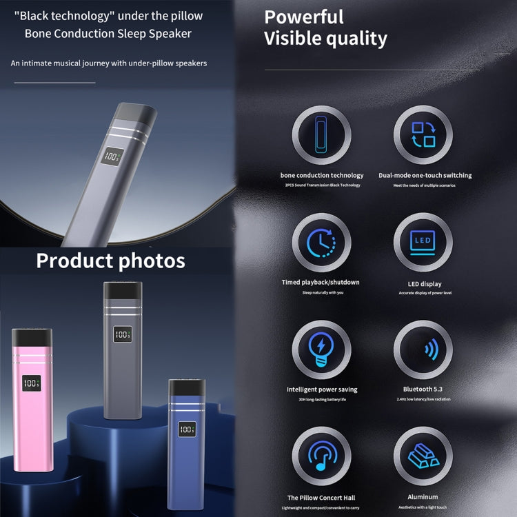 QY08 Bluetooth Bone Conduction Pillow Speaker (Blue) - Desktop Speaker by PMC TechLife | Online Shopping South Africa | PMC TechLife | Buy Now Pay Later Mobicred