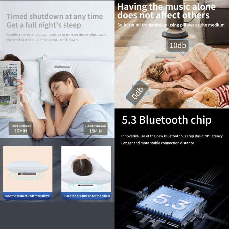 QY08 Bluetooth Bone Conduction Pillow Speaker (Blue) - Desktop Speaker by PMC TechLife | Online Shopping South Africa | PMC TechLife | Buy Now Pay Later Mobicred