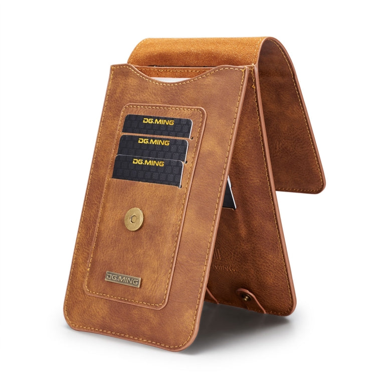 DG.MING Universal Cowskin Leather Protective Case Waist Bag with Card Slots & Hook, For iPhone, Samsung, Sony, Huawei, Meizu, Lenovo, ASUS, Oneplus, Xiaomi, Cubot, Ulefone, Letv, DOOGEE, Vkworld, and other Smartphones Below 5.2 inch(Brown) - More iPhone Cases by DG.MING | Online Shopping South Africa | PMC TechLife | Buy Now Pay Later Mobicred