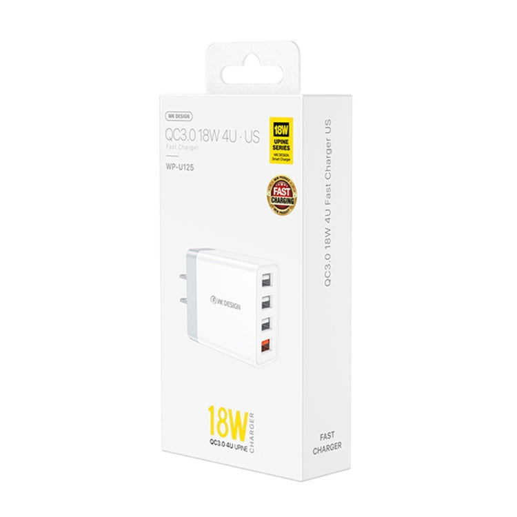 WK WP-U125 Youpin Series 18W QC3.0 4 USB Ports Fast Travel Charger, CN Plug / US Plug - USB Charger by WK | Online Shopping South Africa | PMC TechLife | Buy Now Pay Later Mobicred