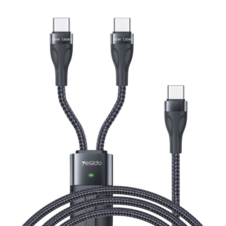 Yesido CA88 2 in 1 USB-C / Type-C to USB-C / Type-C Fast Charging Cable, Length: 1.2m - free shipping - PMC TechLife - Order now!