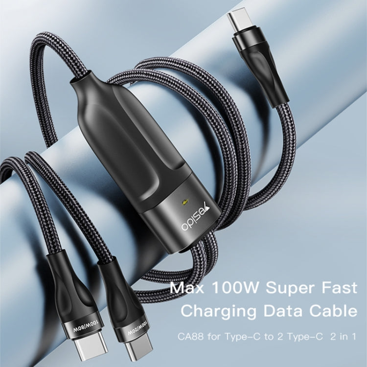 Yesido CA88 2 in 1 USB-C / Type-C to USB-C / Type-C Fast Charging Cable, Length: 1.2m - free shipping - PMC TechLife - Order now!