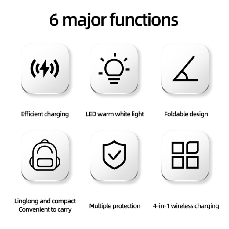 C16 15W 4 in 1 Multifunctional Foldable Magnetic Wireless Charger (White) - Wireless Charger by PMC Jewellery | Online Shopping South Africa | PMC Jewellery | Buy Now Pay Later Mobicred