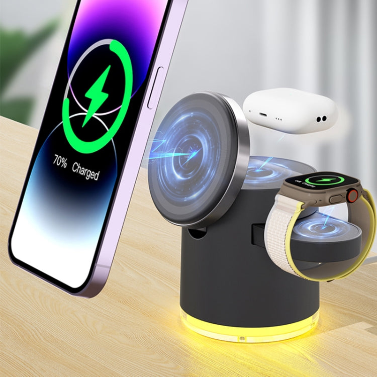C16 15W 4 in 1 Multifunctional Foldable Magnetic Wireless Charger (White) - Wireless Charger by PMC Jewellery | Online Shopping South Africa | PMC Jewellery | Buy Now Pay Later Mobicred