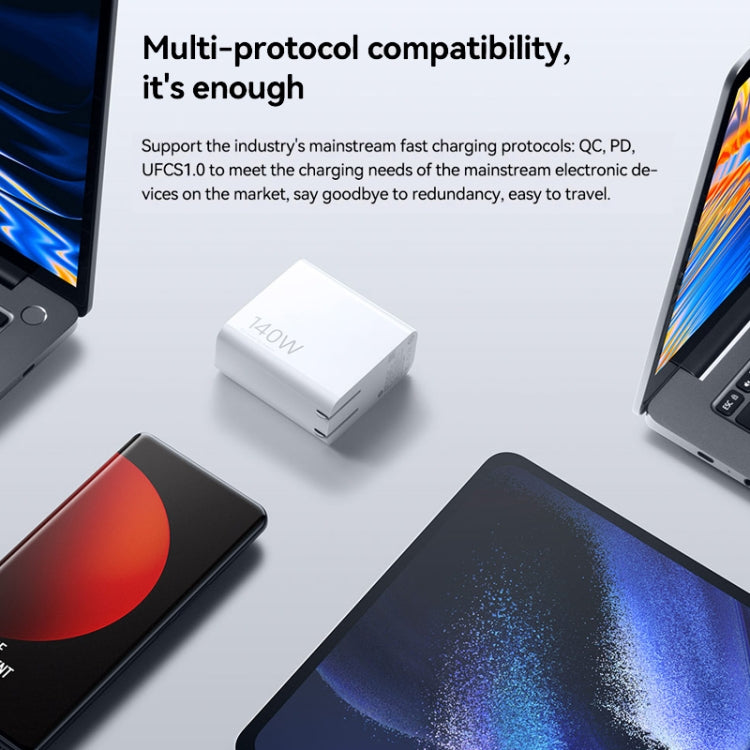 Original Xiaomi 140W 1 x USB + 2 x USB-C / Type-C Three Ports GaN Fast Charger Set, US Plug - free shipping - PMC TechLife - Order now!