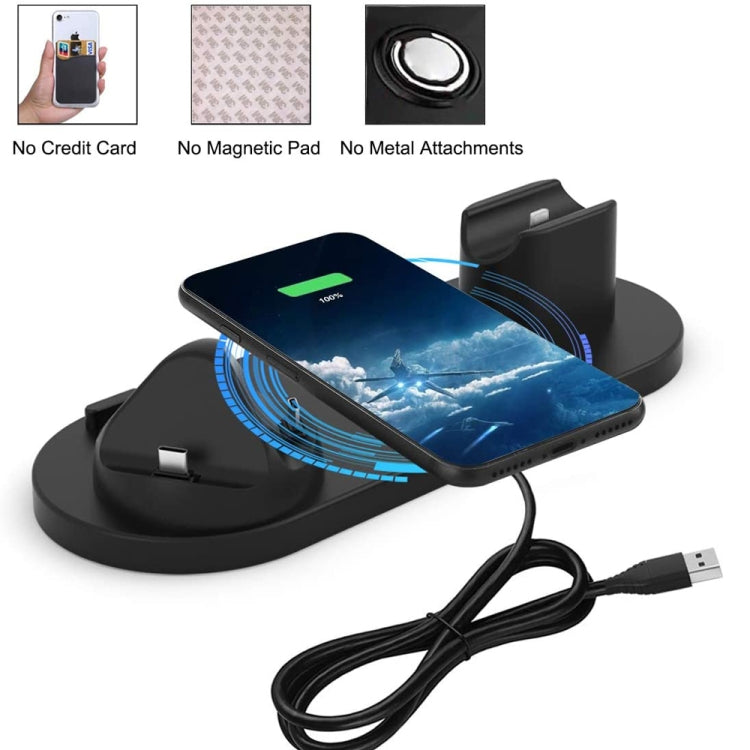 HQ-UD15-upgraded 6 in 1 Wireless Charger For iPhone, Apple Watch, AirPods and Other Android Phones(Black) - Wireless Charger by PMC TechLife | Online Shopping South Africa | PMC TechLife