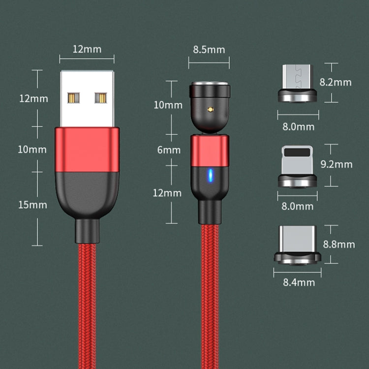 2m 3A Output 3 in 1 USB to 8 Pin + USB-C / Type-C + Micro USB 540 Degree Rotating Magnetic Data Sync Charging Cable(Black) - free shipping - PMC Jewellery - Order now!