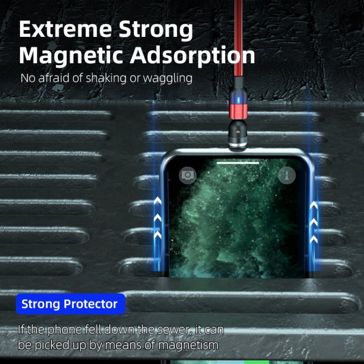 2m 3A Output 3 in 1 USB to 8 Pin + USB-C / Type-C + Micro USB 540 Degree Rotating Magnetic Data Sync Charging Cable(Black) - free shipping - PMC Jewellery - Order now!