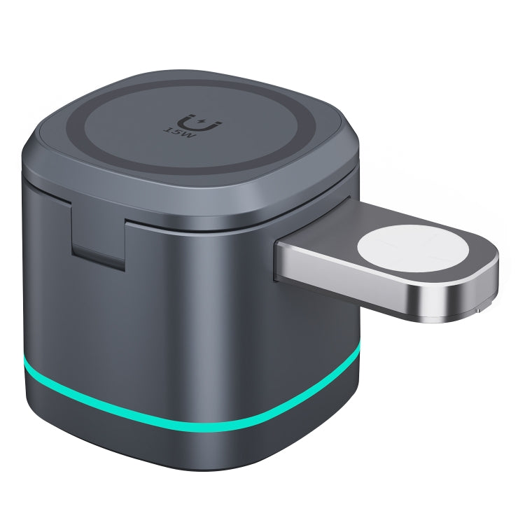 H32 15W 3 in 1 Magnetic Multifunctional Wireless Charger (Grey) - Wireless Charger by PMC TechLife | Online Shopping South Africa | PMC TechLife