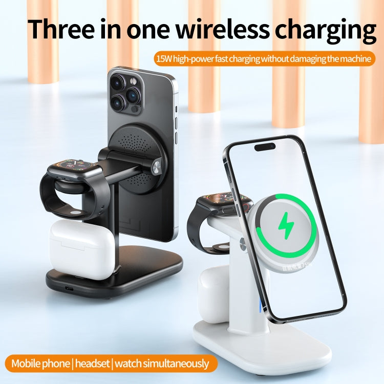 JJT-A70 15W 3 in 1 Multifunctional Magnetic Wireless Charging Holder (Black) - Wireless Charger by PMC Jewellery | Online Shopping South Africa | PMC Jewellery | Buy Now Pay Later Mobicred