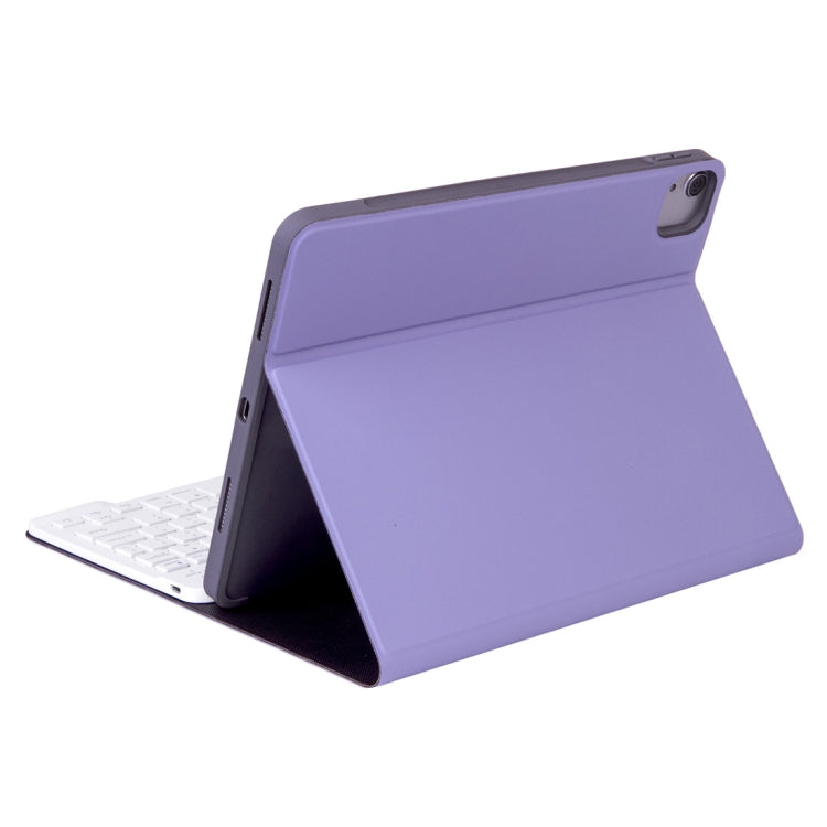X-11B Skin Plain Texture Detachable Bluetooth Keyboard Tablet Case for iPad Pro 11 inch 2020 / 2018, with Pen Slot (Light Purple) - For iPad Pro by PMC TechLife | Online Shopping South Africa | PMC TechLife