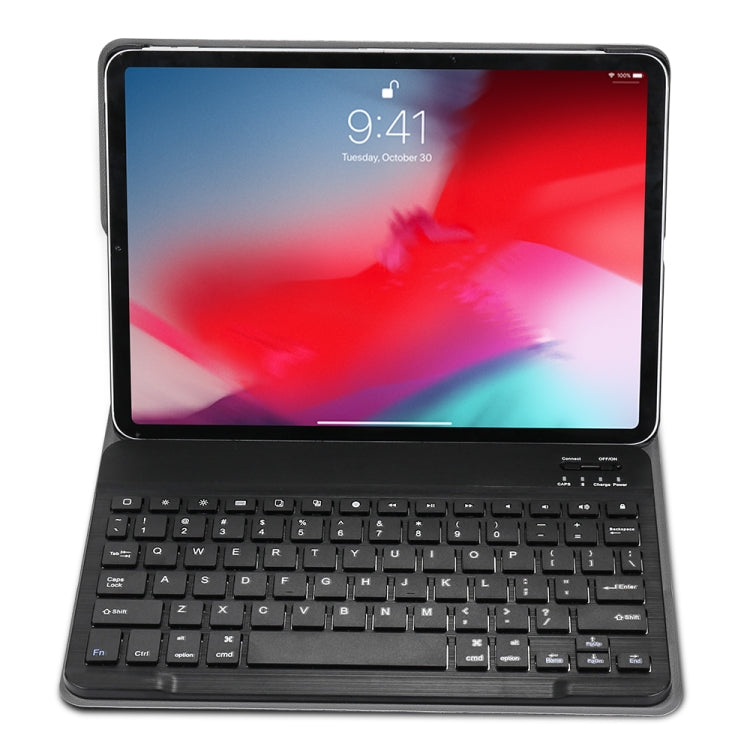 Detachable Bluetooth Keyboard + Brushed Texture Horizontal Flip Leather Tablet Case with Holder for iPad Pro 11 inch (2018)(Black) - For iPad Pro by PMC TechLife | Online Shopping South Africa | PMC TechLife