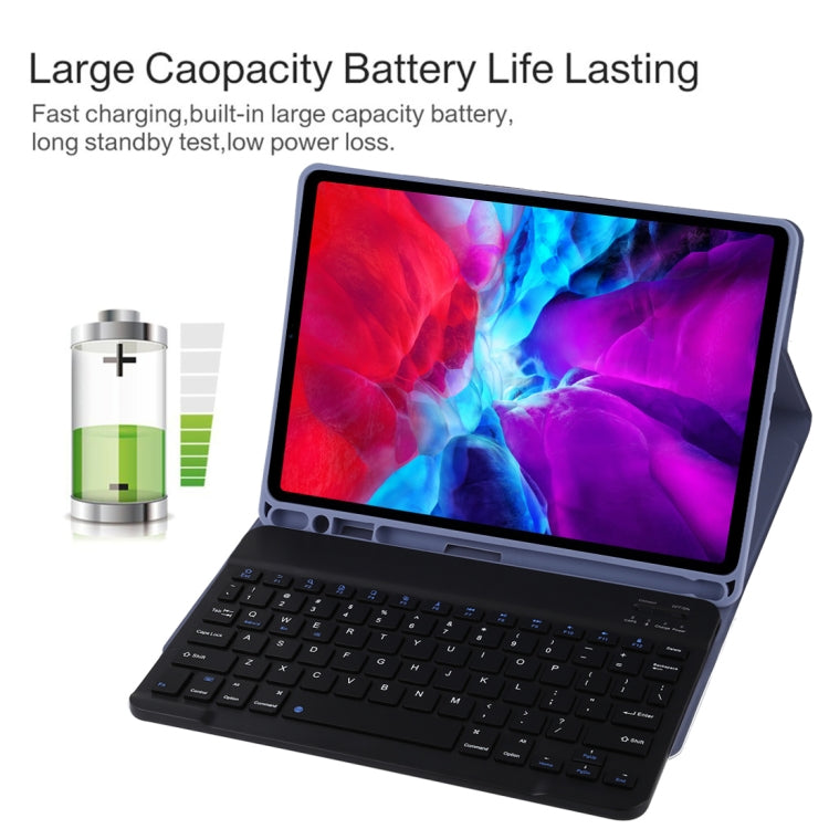 TG11B Detachable Bluetooth Black Keyboard + Microfiber Leather Tablet Case for iPad Pro 11 inch (2020), with Pen Slot & Holder (Purple) - For iPad Pro by PMC TechLife | Online Shopping South Africa | PMC TechLife