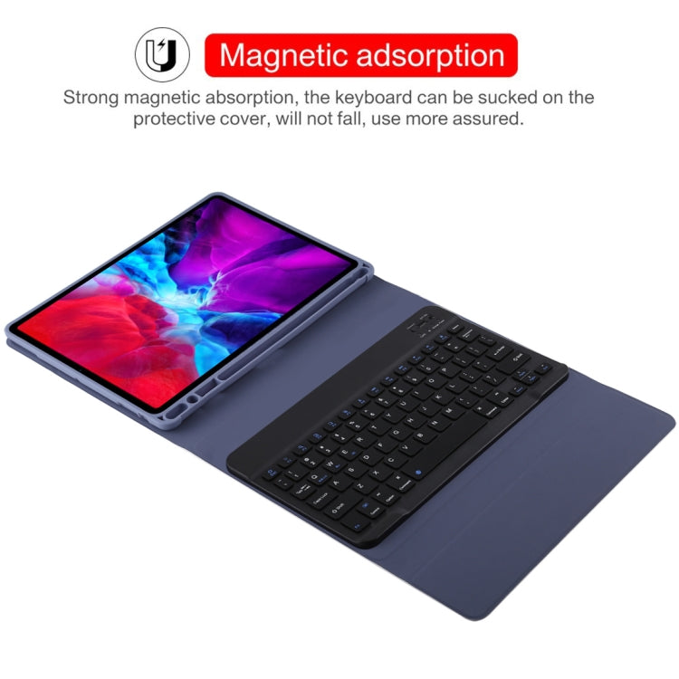 TG11B Detachable Bluetooth Black Keyboard + Microfiber Leather Tablet Case for iPad Pro 11 inch (2020), with Pen Slot & Holder (Purple) - For iPad Pro by PMC TechLife | Online Shopping South Africa | PMC TechLife
