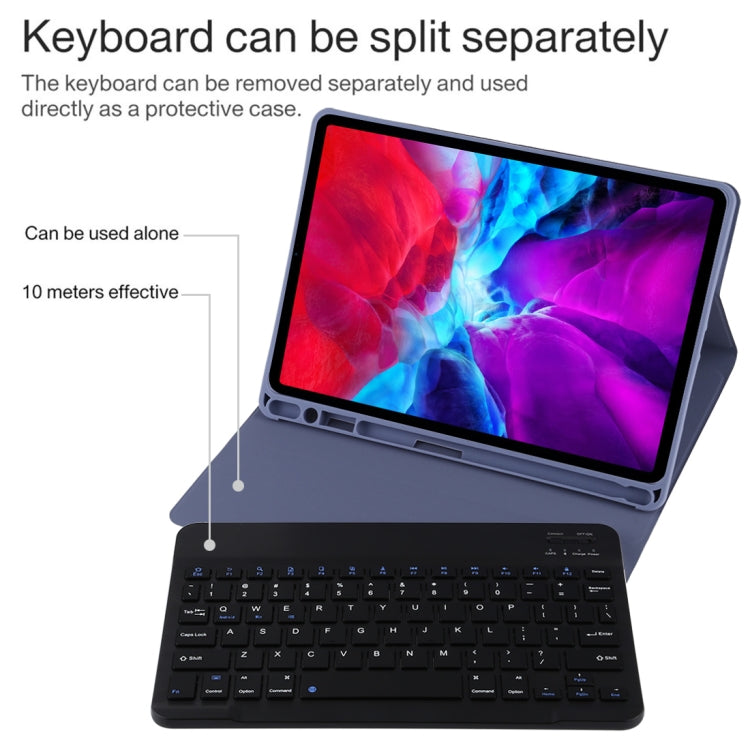 TG11B Detachable Bluetooth Black Keyboard + Microfiber Leather Tablet Case for iPad Pro 11 inch (2020), with Pen Slot & Holder (Purple) - For iPad Pro by PMC TechLife | Online Shopping South Africa | PMC TechLife